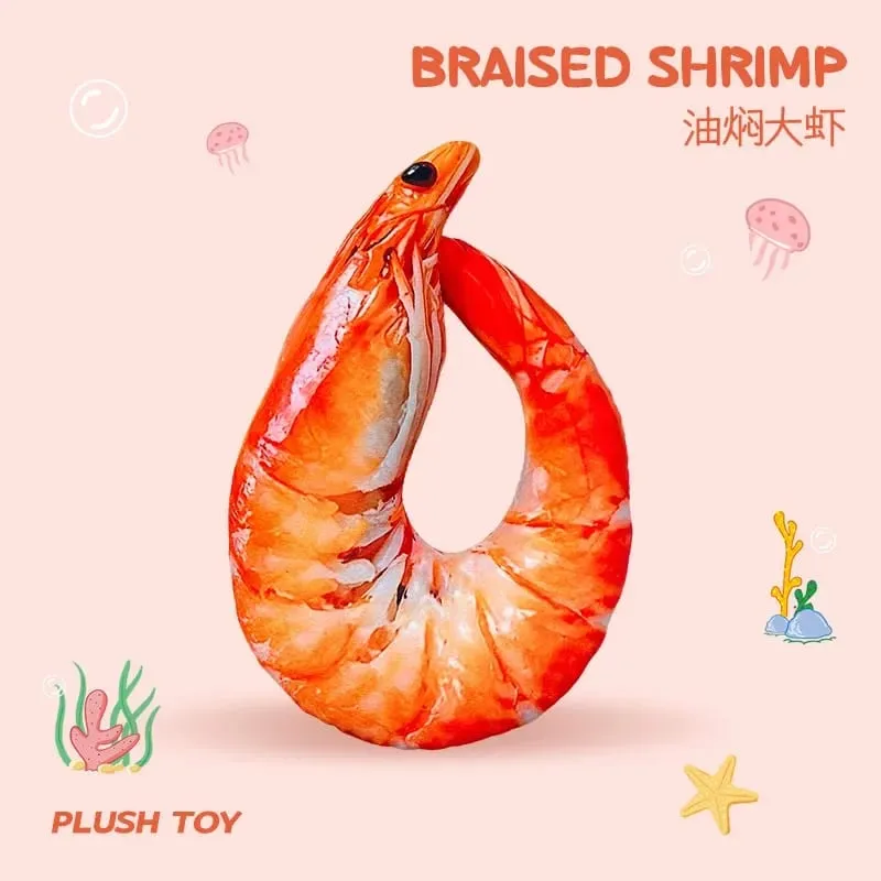 ตลกกุ้งคอหมอน Soft Plush U-รูปหมอนท่องเที่ยว 3D จำลองคอเบาะสำหรับรถยนต์เครื่องบินสำนักงาน Nap — image 8