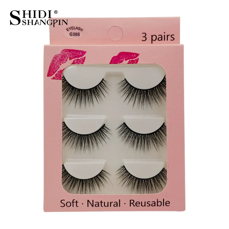 Faux Cils 3 paires de Faux Cils naturels longs en vison 3D, doux, moelleux, vaporeux, faits à la main, outils de maquillage pour les yeux, Maquiagem — image 31