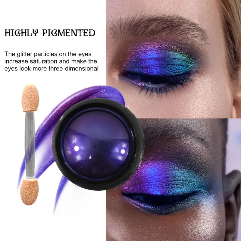 Poudre de fard à paupières caméléon multi-chrome, pigment changeant holographique multi-chrome pour le maquillage des yeux, Nail Art, Cosplay — image 4