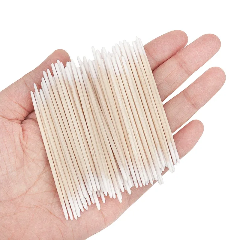 100 pcs Disposable ไม้ขนาดเล็กผ้าฝ้าย Swab Lint ฟรี Micro แปรงแต่งหน้าเครื่องมือ Eyelash Extension กาวถอดเครื่องมือ — image 4