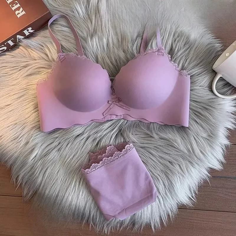 Set reggiseno push up da donna di vendita caldo Set di lingerie comfort anti-cedimento con supporto wireless senza soluzione di continuità S-XLAB per l'uso quotidiano delle giovani donne — image 3