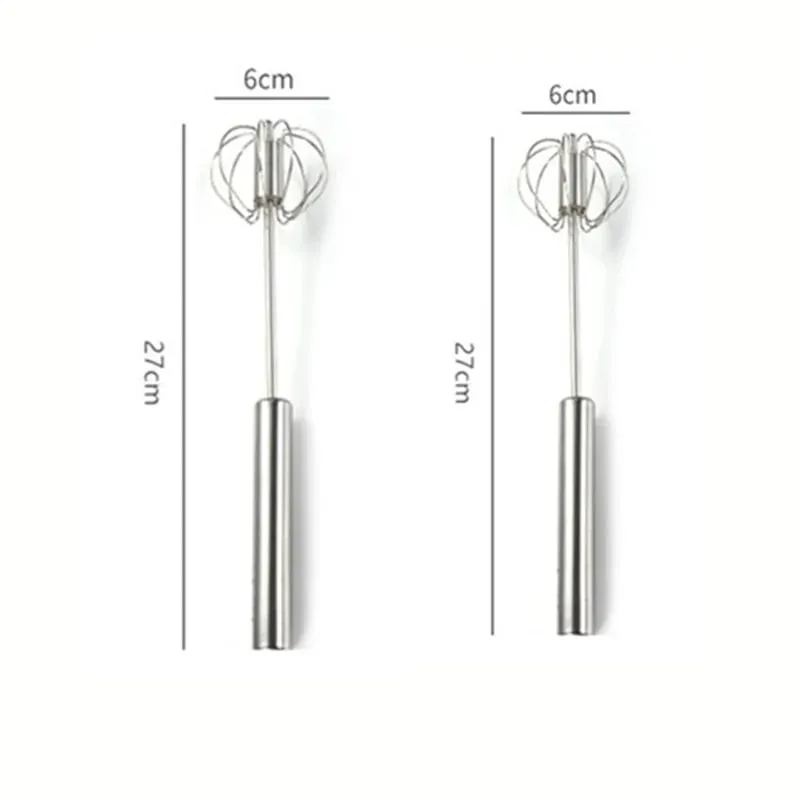 Semi-automatic Egg Beater 304 Stainless Steel Egg Whisk Manual Hand Mixer Self Turning Egg Stirrer Kitchen Accessories Egg Tools — image 12