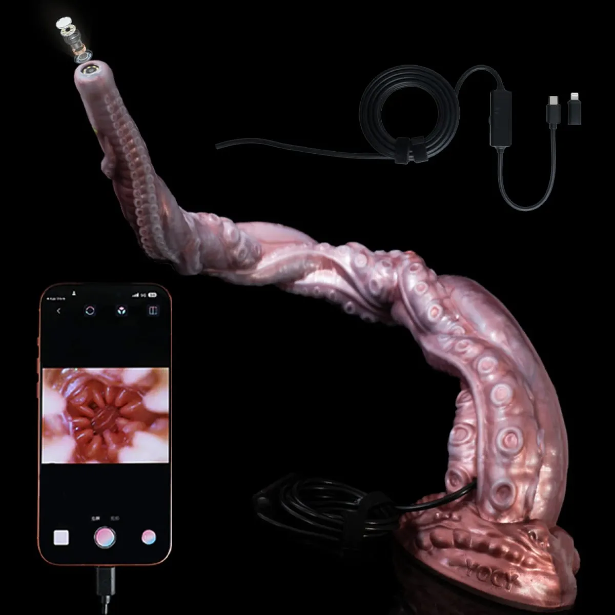 3MP HD Endoskop Kamera Silikon Anal Plug Mit 8 LED Lichter Echtzeit Betrachtung Dildo IP68 Wasserdichte Sex Spielzeug Für erwachsene — image 1