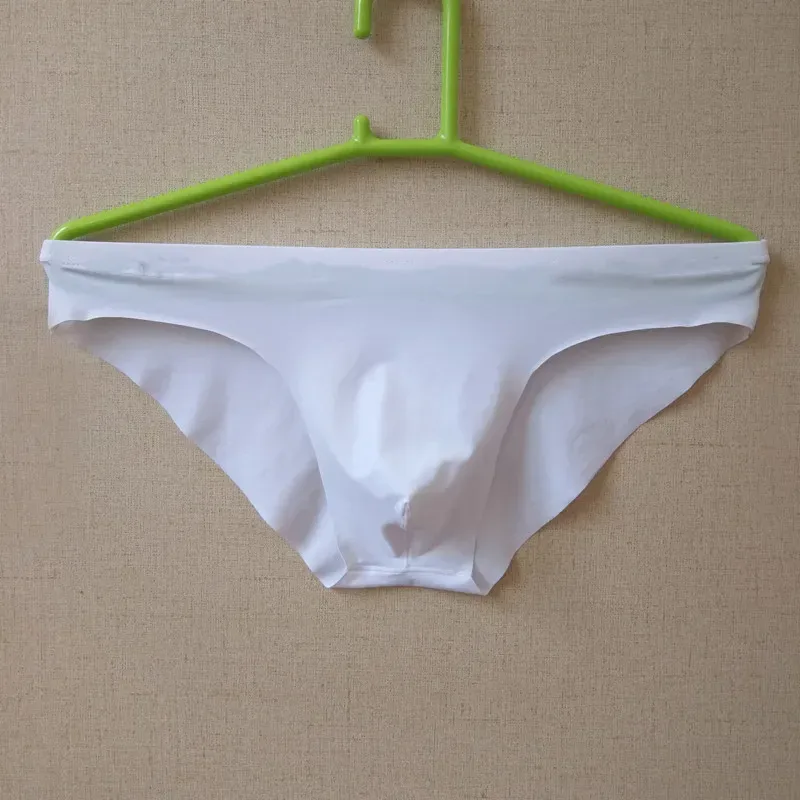 Libreng Feel Ice Silk Seamless Mens Brief Solid Underpants Ultra-Thin Panties Lalaki Seamless Low Waist Soft Underwear — image 11