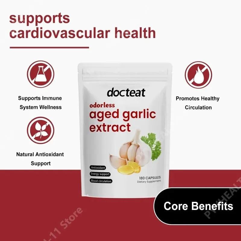 Odorless Garlic Oil Capsules 2 Years Aged Garlic Extract Softgels Supports Immune Heart Health Boosts Energy & Antioxidant Power — image 4