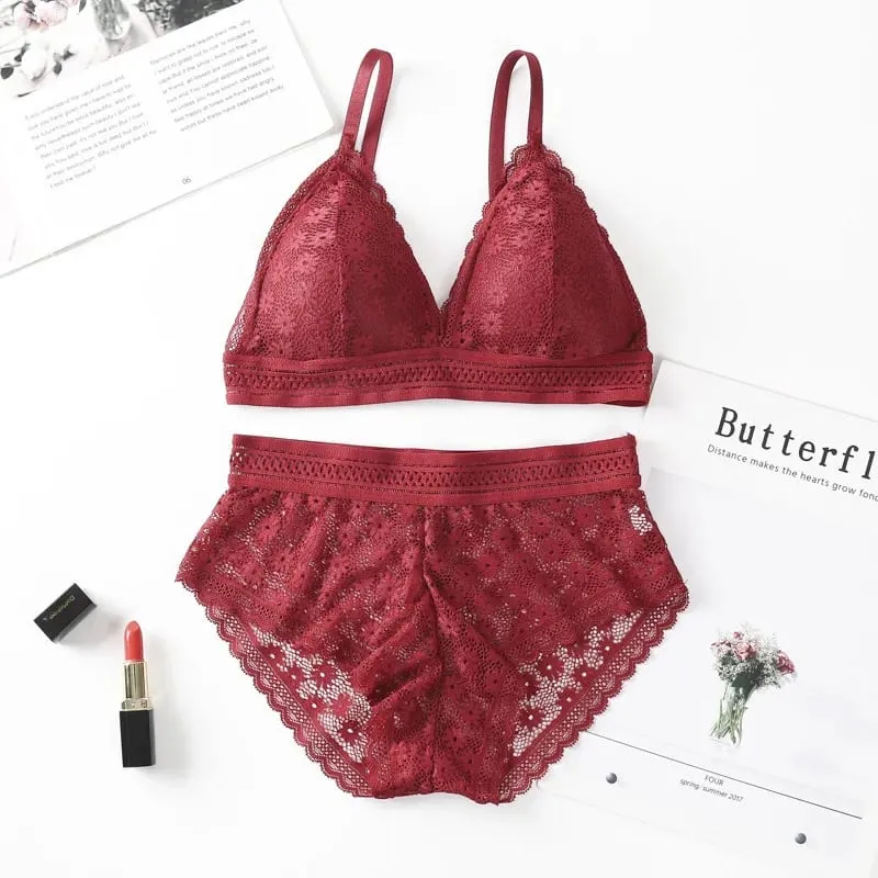 Set reggiseno da donna con retro in pizzo senza bordi in acciaio Coppa triangolare francese Confortevole copertura del torace Biancheria intima estensibile per la pelle — image 13