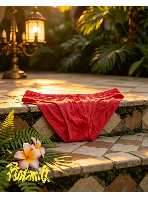 1 peça cueca masculina de cintura baixa sólida cinza biquíni elástico borda simples tecido elástico macio bolsa de contorno 3d cuecas masculinas — image 5