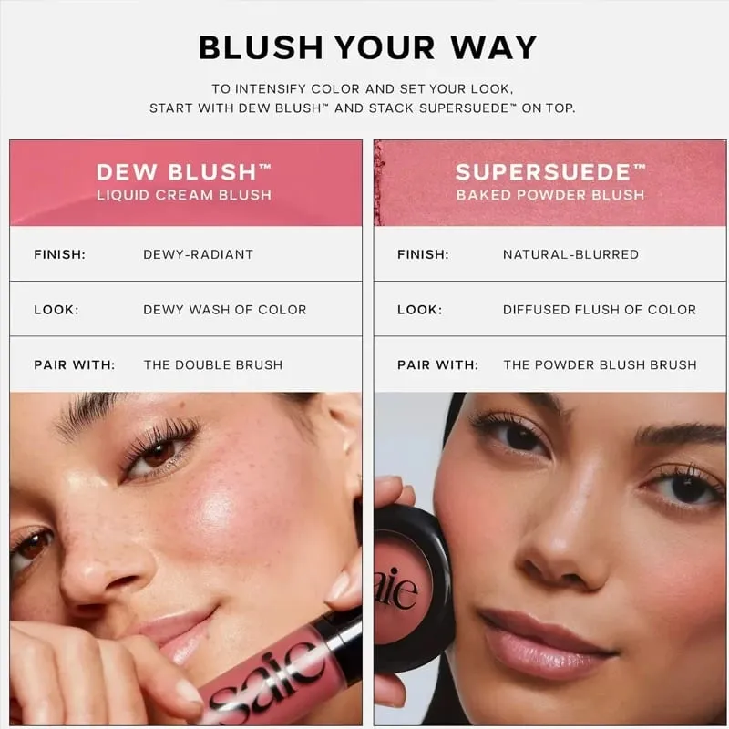 Saie Hydrating Blendable Dewy Liquid Blush CHILLY Opbyggelig lysende multibrug kind Lip Tint Blush til alle følsomme hudtoner — image 6