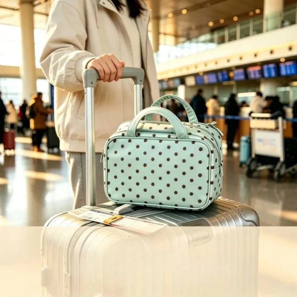 Borsa per organizer per pennelli per trucco impermeabile Borsa per cosmetici da viaggio in PU portatile multistrato Custodia per pennelli per trucco Borsa per articoli da toeletta — image 4