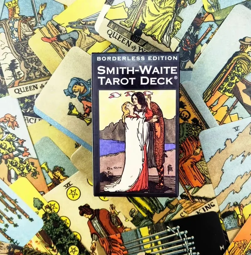 ภาษาอังกฤษเต็มรูปแบบ Borderless Edition Smith-Waite Tarot การ์ด GamePortable Friend Party เล่นเกมกระดานการ์ด 4P — image 3