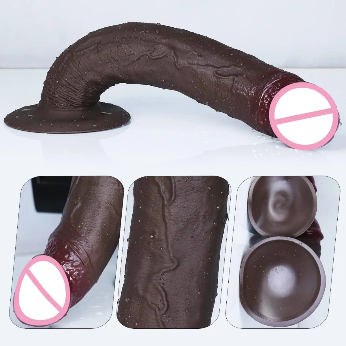 Realistico lungo e morbido butt plug dildo 3 dimensioni pene finto sensazione di pelle cazzo in silicone donna uomo masturbazione ventosa giocattoli del sesso anale — image 5