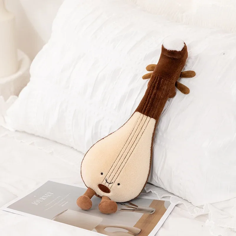 Alat Musik Humanoid Mainan Mewah Boneka Garpu Penyetelan Biola Gitar Tersenyum dengan Hadiah Properti Boneka Dekorasi Kaki
