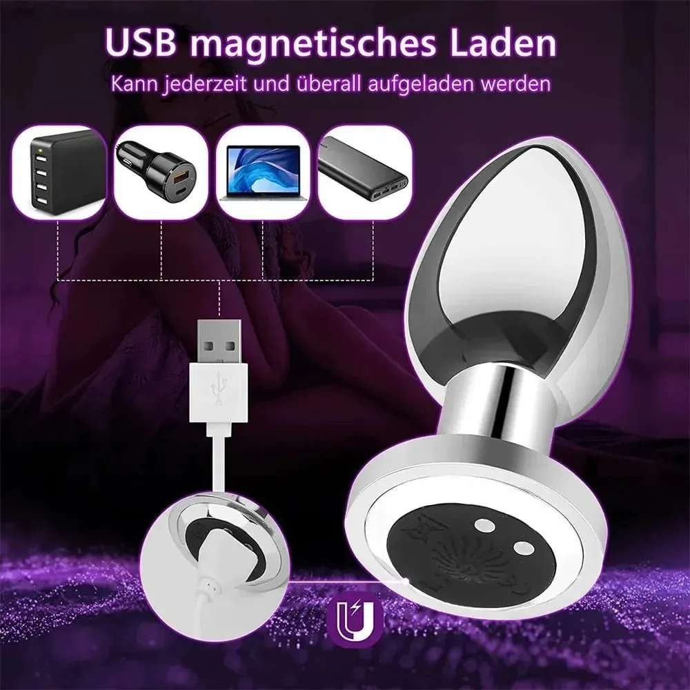 Butt Plug Vibratore Plug anale in metallo da donna Dildo A distanza senza fili Uomini Massaggiatore prostatico Forniture per adulti Masturbarsi anale Giocattoli del sesso
