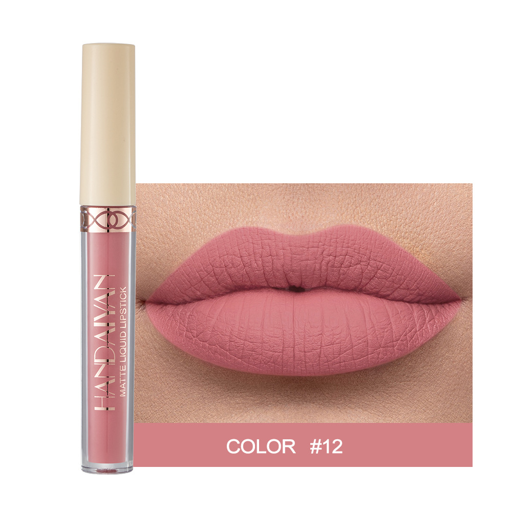Rossetto liquido opaco nudo impermeabile Tazza antiaderente Tinta per labbra Trucco Rosso opaco Lucidalabbra Cosmetici Rossetti a lunga durata Trucco — image 10
