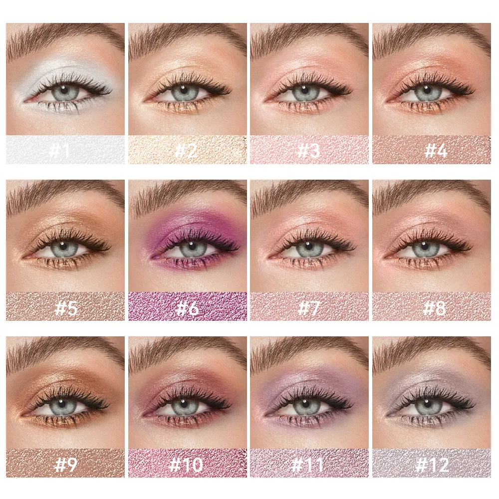 12Colors Metallic Eyeshadow Pencil Glitter Silkworm Liner Pen Highlighter Long Lasting Gold Blue Cream Eye Shadow Stick Makeup — image 4
