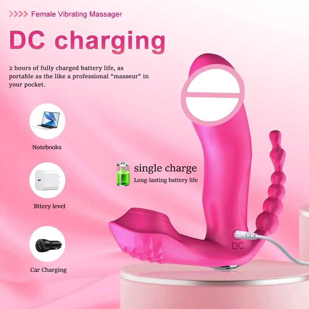 Vibrador de sucção poderoso feminino anal grânulo controle remoto sem fio estimulador clitóris vagina massageador brinquedos sexuais adultos para mulher — image 5