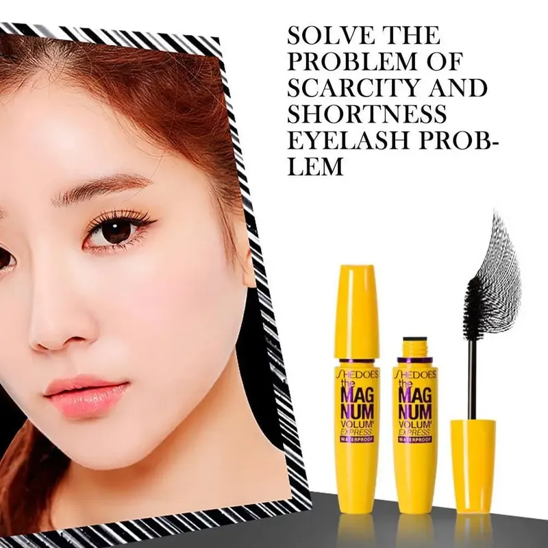 Mascara à boucles et allongeant imperméable, naturel, longue durée, sans bavures, brillant à cils banane jaune, 10ML — image 2