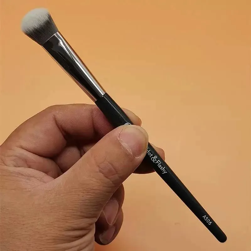 1 unidad 101 brochas de maquillaje para base contorneada, corrector y Base líquida en ángulo, brochas de maquillaje con mango de madera roja, herramientas cosméticas 506 — image 12
