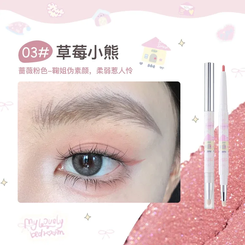 Eyeliner Jel Kalem Çift Kafa İpekböceği Farı Göz Farı Kalem Seti Kadınlar için Su Hattı Su Geçirmez Bulaşmaya Dayanıklı — image 3