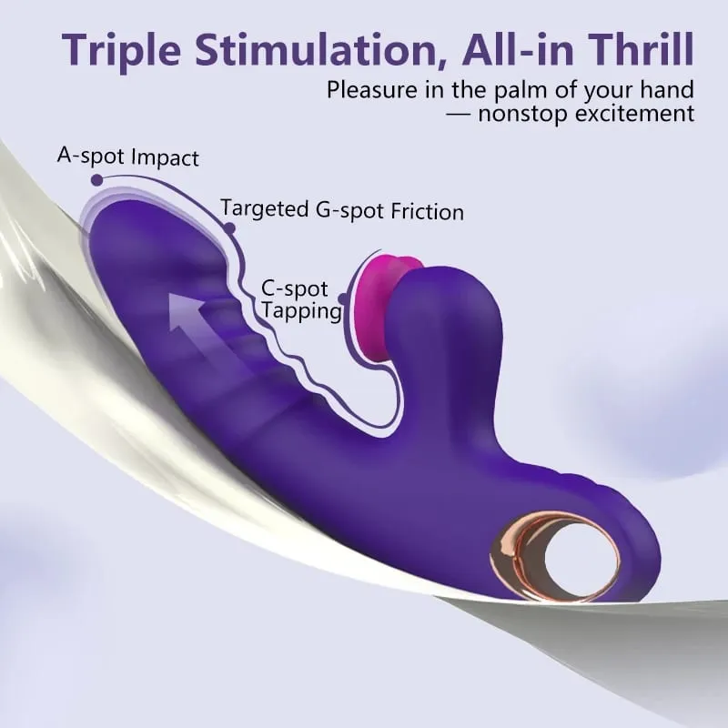 Spinta vibratore vibratore massaggiatore vaginale stimolatore clitorideo controllo APP 9 modalità telescopiche 9 sbattimento 2 in 1 giocattoli sessuali per donne — image 4