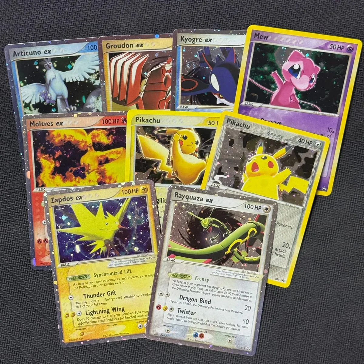 Proxy การ์ด Nintendo Black Star โปรโมชั่น Articuno Kyogre Moltres Rayquaza Zapdos Groudon ใหม่ Holographic PKM Proxy ของเล่น — image 2