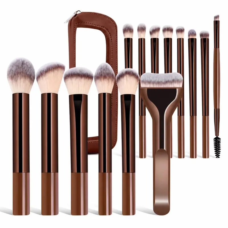 15-teiliges Make-up-Pinsel-Set, professionelle Make-up-Pinsel, hochwertige synthetische Puder-Concealer-Pinsel, Reise-Make-up-Pinsel-Set