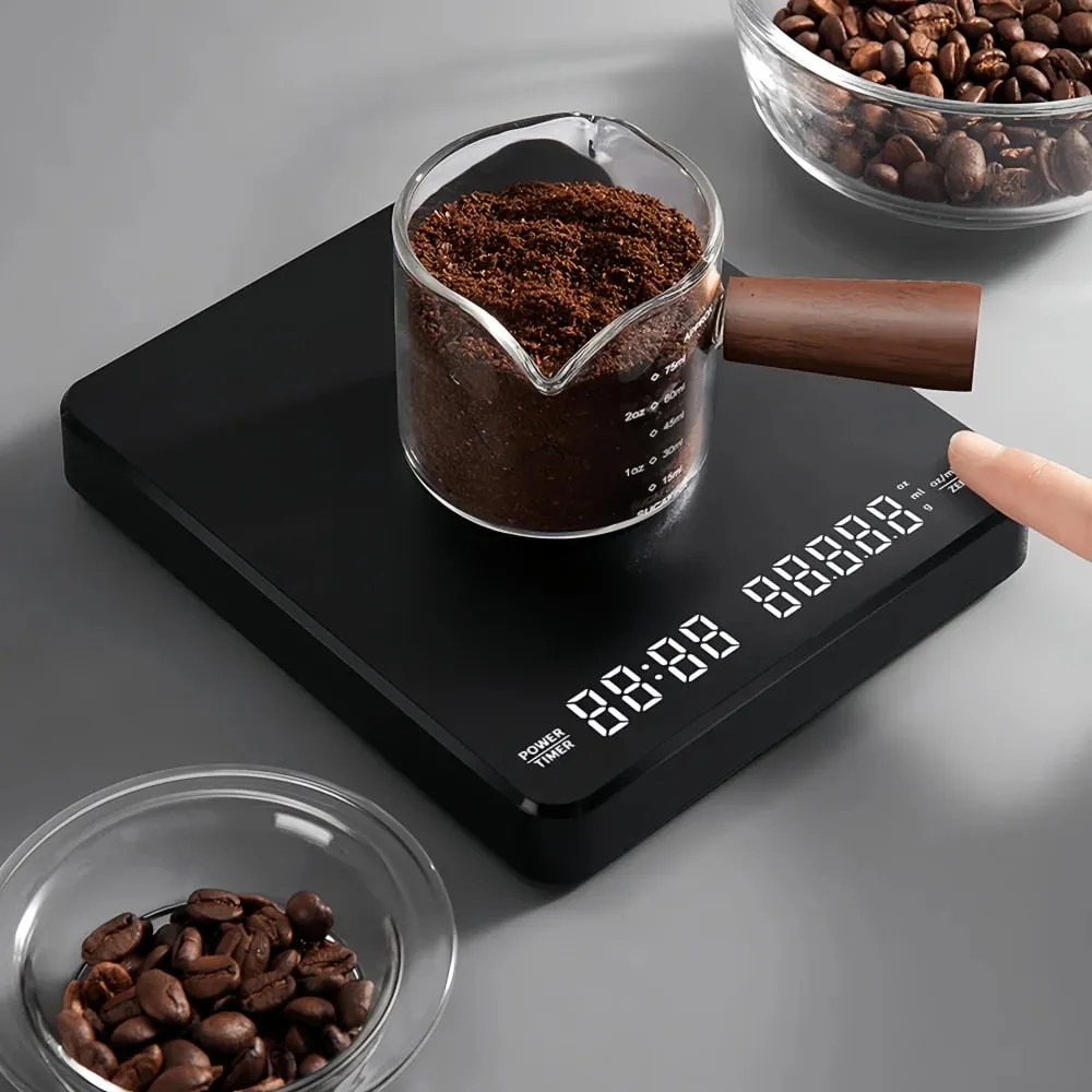 เครื่องชั่งกาแฟอิเล็กทรอนิกส์ความแม่นยำสูงพร้อมแผ่นกันน้ำจอแสดงผล LED USB Timing Professional Home อุปกรณ์เสริมกาแฟ 3 กก./0.1g — image 9