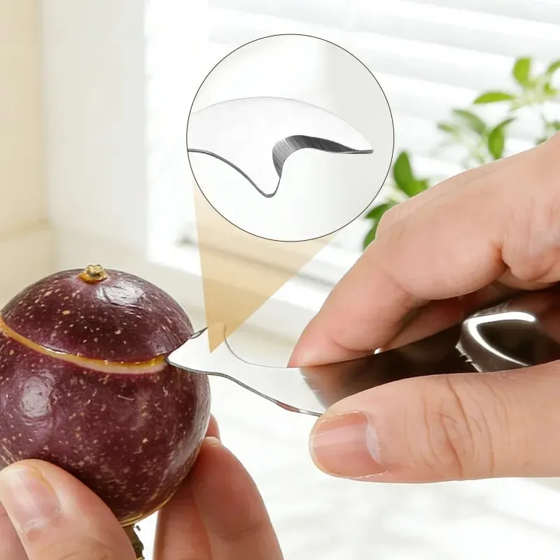 Dual Function na Passion Fruit Cutting Tool sa Pag-scooping Pinagsama-samang Stainless Steel Fruit Spoon Madaling Malinis na Gadget ng Kusina — image 8