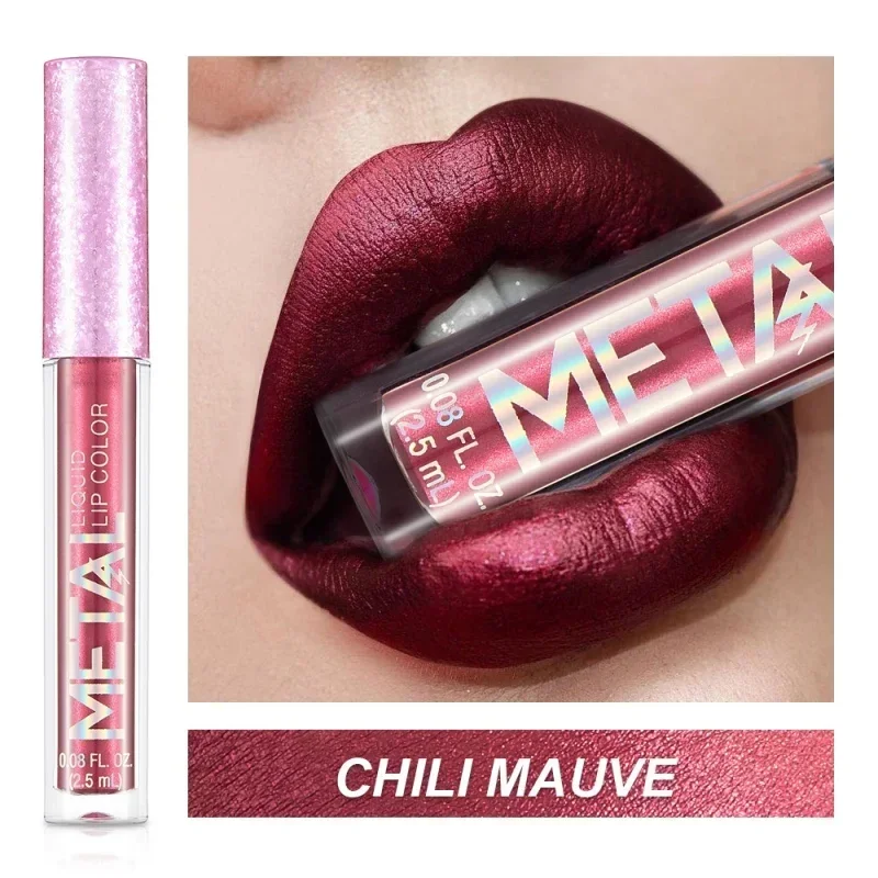 METALLIC Matte Liquid ลิปสติก Waterproof Long Lasting Non-Stick CUP Matte Shimmer Glitter Lip GLOSS ผู้หญิงแต่งหน้า 12 สี