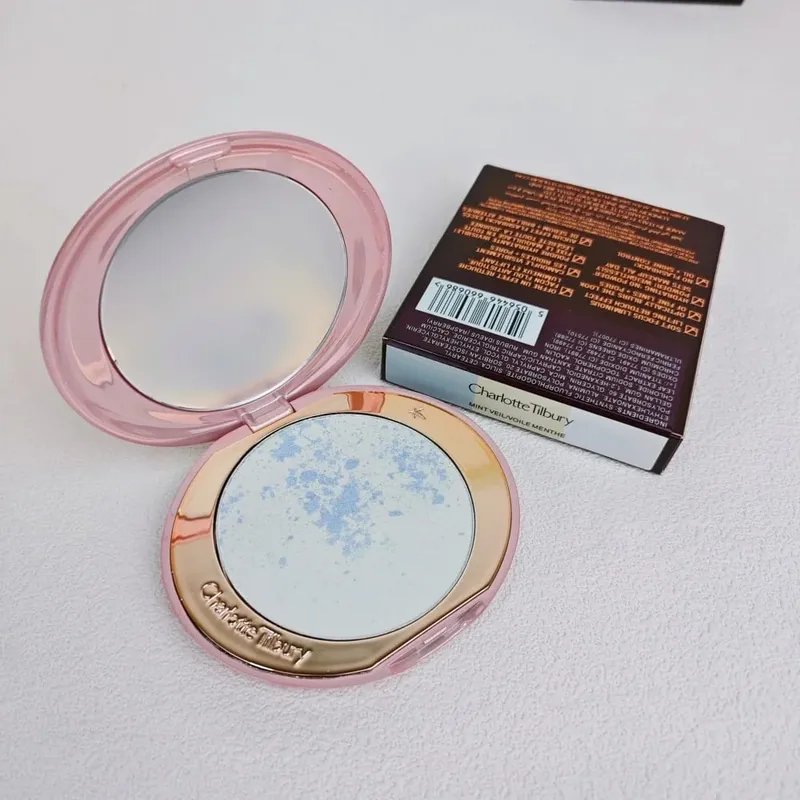 Charlotte Tilbury Airbrush Flawless Finish Smoothing Pore-blurring Makeup CT Limited Edition Silver Disk Setting Powder เครื่องสำอาง