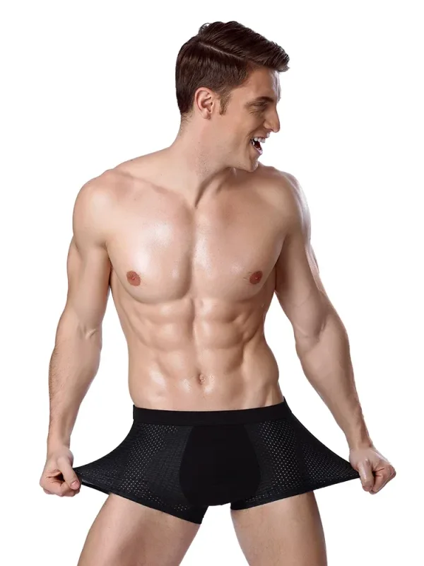 Plus Size 8XL Bamboo Boxer Shorts for Men 4-Pack - Breathable Moisture Wicking Anti Chafing Underwear, Solid Color Comfortable T — image 6