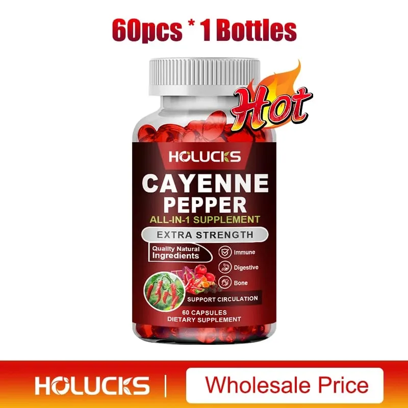 Cayenne-Pfeffer-Kapseln mit Vitamin D3 K2 fördern die Durchblutung, fördern die Verdauung, steigern den Stoffwechsel und unterstützen die Gesundheit der Gelenke und Knochen