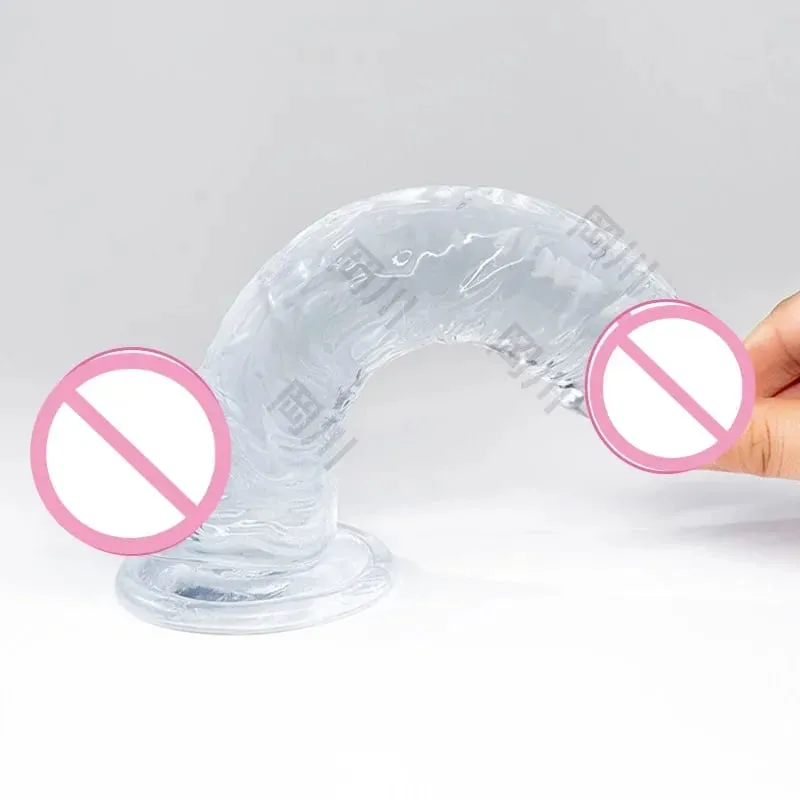 Trasparente morbido gelatina dildo realistico falso pene ventosa butt plug giocattoli del sesso per donna uomo giocattoli del sesso anale della vagina — image 2