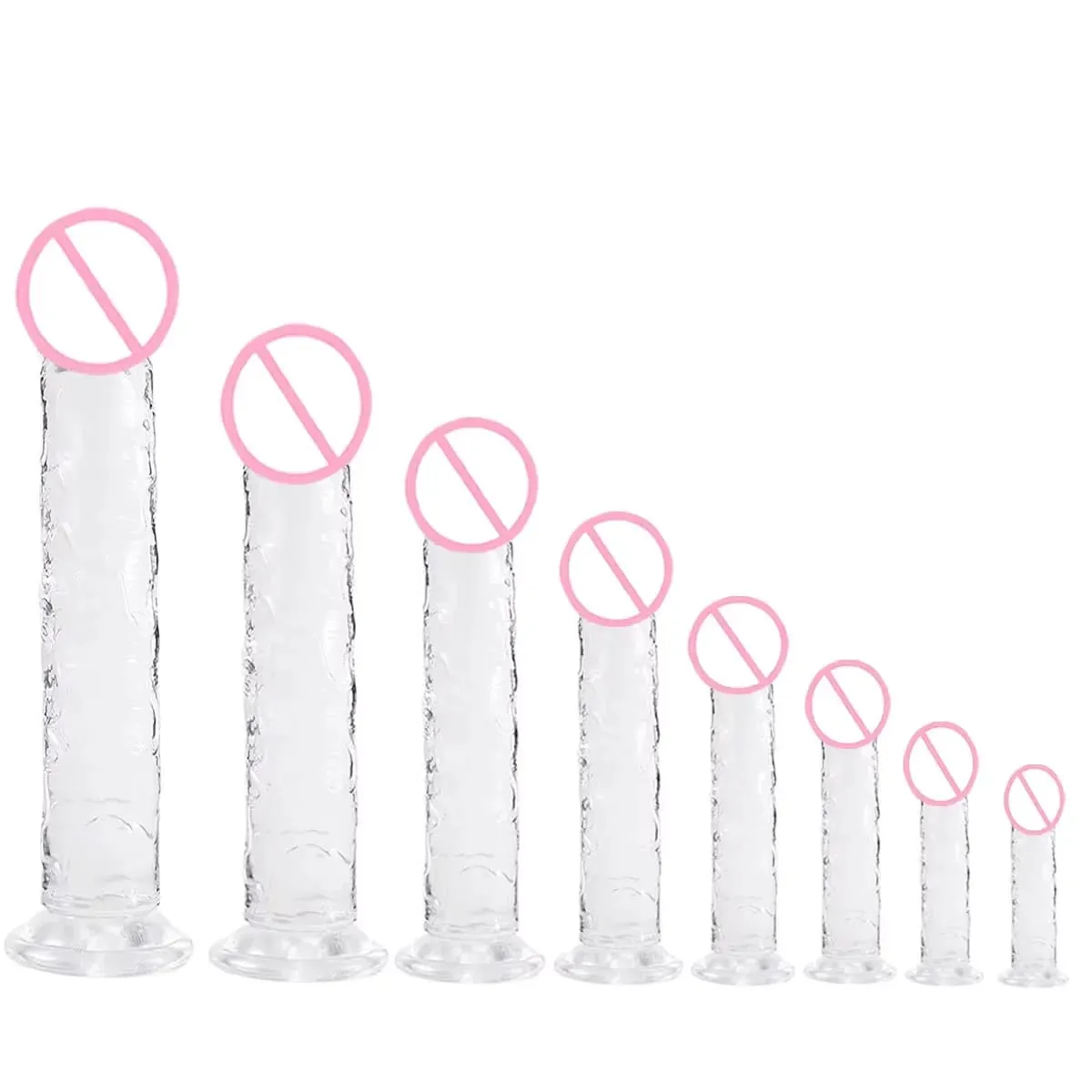 Super Cheap 7 Sizes 5 Colors Realistic Soft Jelly Dildo Suction Cup Adult Sex Toy for Women and Men Vaginal and Anal Masturbator — image 1