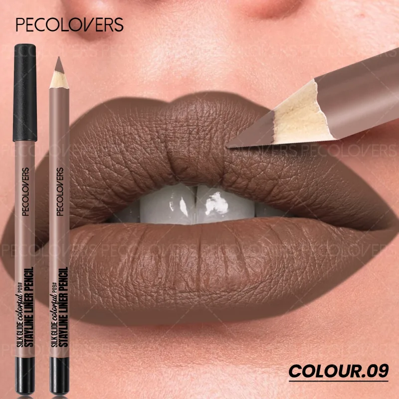Matte Lipliner Kontur Bibir Belakang Kedua Bibir Gebu dan Menawan Tidak Mengeringkan Kosmetik Bibir Kalis Air Sesuai untuk Pemula — image 16