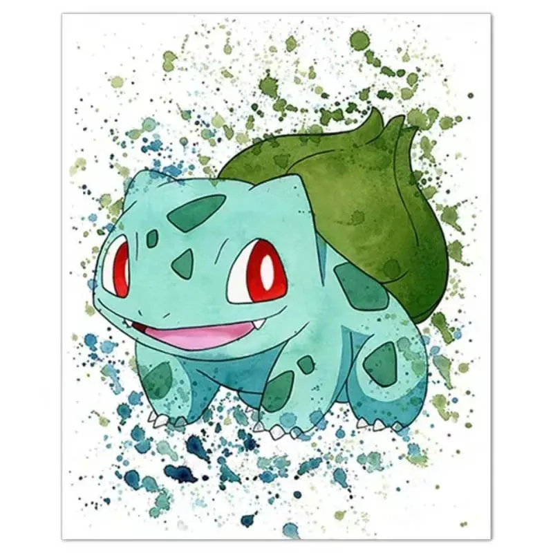Anime Pokemon Canvas Painting Bulbasaur Charmander Squirtle Poster and Print Watercolor Wall Art Picture Home Decor Kids Gifts — image 5