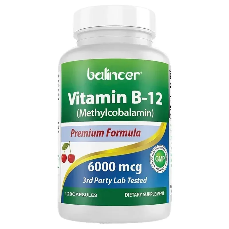 Doplněk vitamínu B12 6000 mcg - Energie Mozek Paměť Nálada Funkce srdce Podpora nervového a imunitního systému 30/60/120 tobolek — image 9