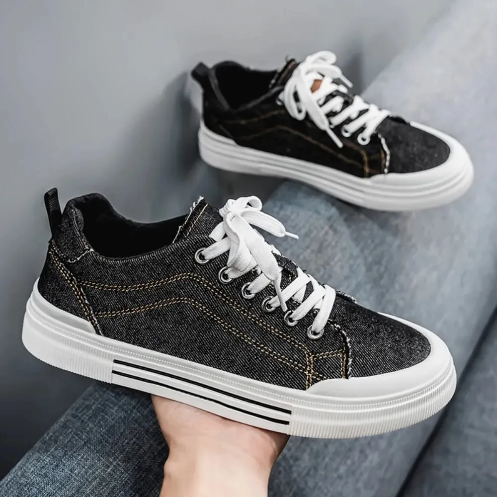 Breathable Canvas Shoes Men Sneakers Soft-soled Casual Board Shoes Low Top Flat Bottomed Trendy Men's Shoes Fashion Zapatillas — image 6