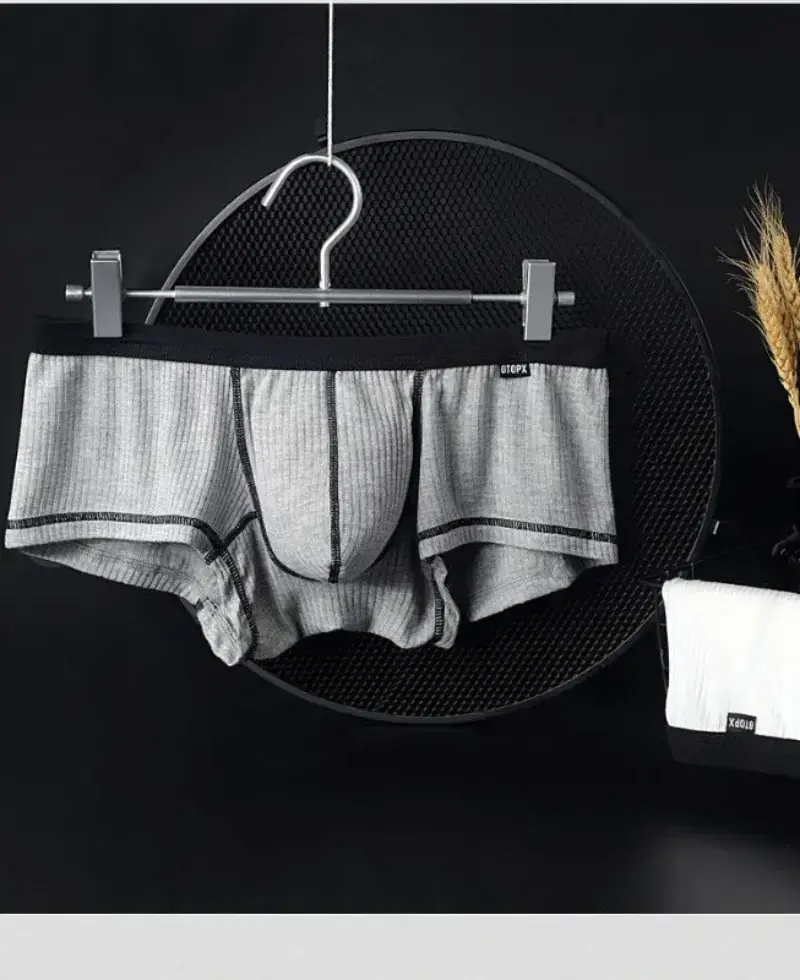 Men's Underwear Personalized Design Low Waist Boxers Pack Breathable Single Layer U Convex Pouch Boxershorts Men — image 3