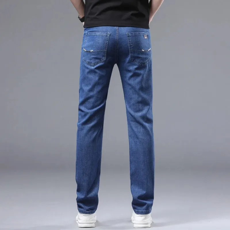 Wthinlee 8 Models Spring Autumn Business Jeans Men Casual Straight Stretch Fashion Classic Work Denim Trousers Brand Clothing