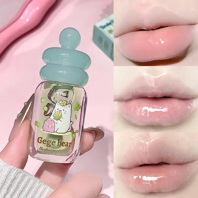 Cura delle labbra Essenza vegetale Gloss trasparente Olio per labbra Plump Idratante Balsamo per le labbra Esfoliante Sapore di frutta Lucidalabbra Cosmetici di bellezza — image 2