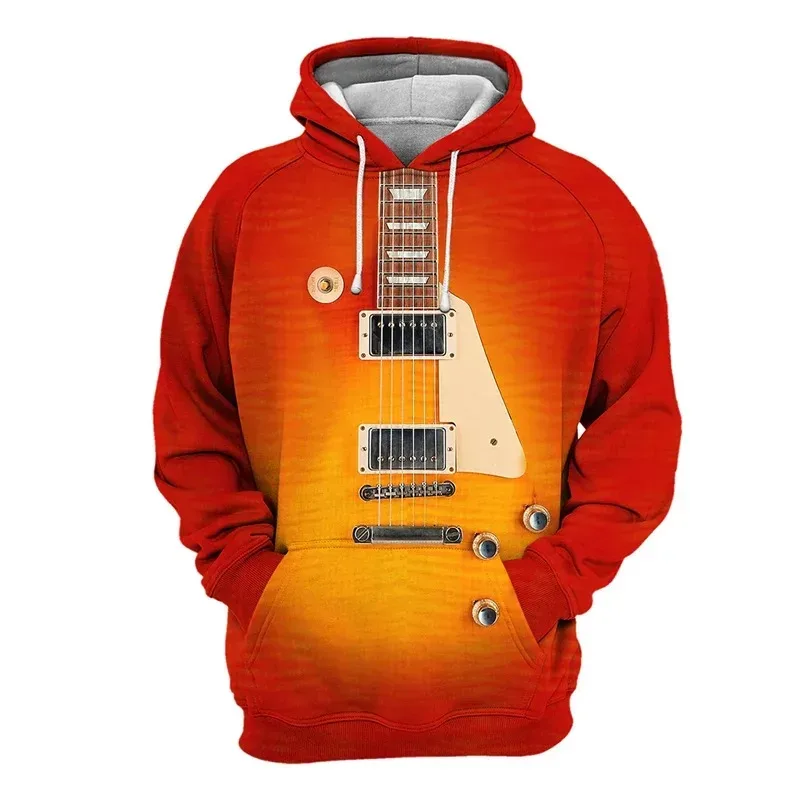2024 ฤดูใบไม้ผลิฤดูใบไม้ร่วงผู้ชายผู้หญิงHoodieกีตาร์เปียโน 3Dพิมพ์Pulloverแฟชั่นแขนยาวHoodedเสื้อผ้าชายยอดนิยมStreetwear — image 3
