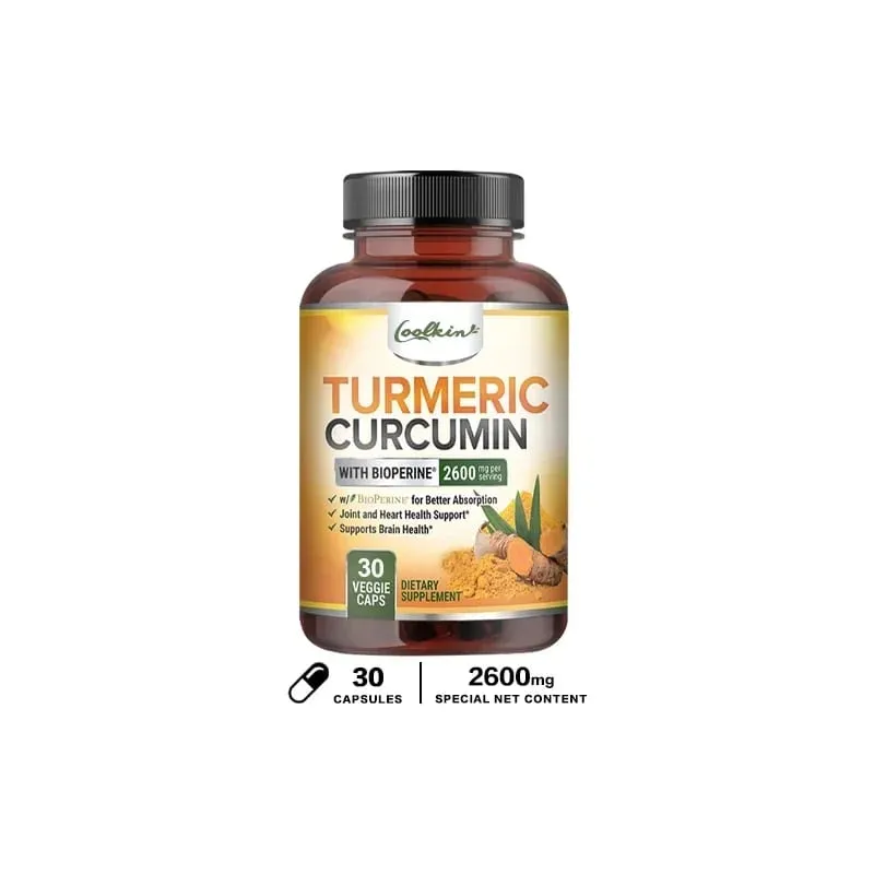 Curcumin-Ergänzungsmittel mit schwarzem Pfeffer, 2600 mg, enthält 95 % Curcumin. Nahrungsergänzungsmittel zur Gelenkunterstützung mit verbesserter Absorption — image 8