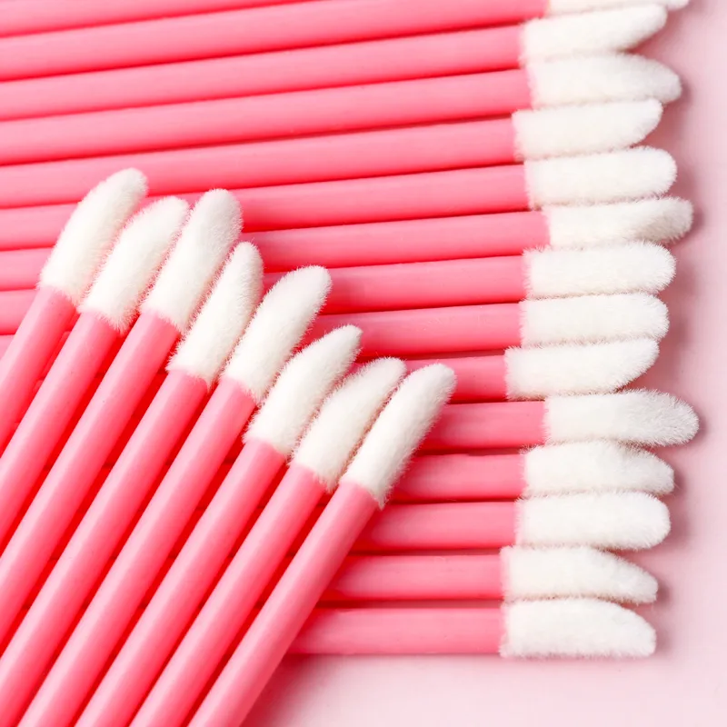 5/50/100Pcs Lip Brush เครื่องสำอางค์แปรงแต่งหน้าแบบพกพาลิปสติก Applicator ขายส่งแปรงลิปสติก Professional Make Up Tools — image 6