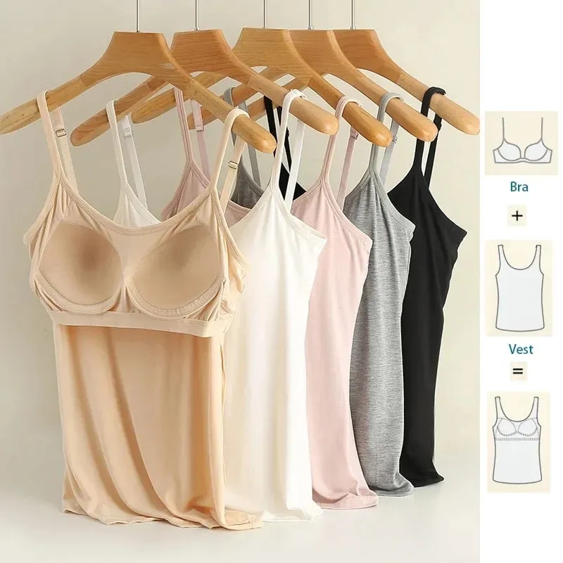 M-3XL für 35–85 kg, Modal, Übergröße, Camisole-Tanktop mit festem Körbchen, gepolsterte Damen-Brustunterwäsche, verschleißfrei