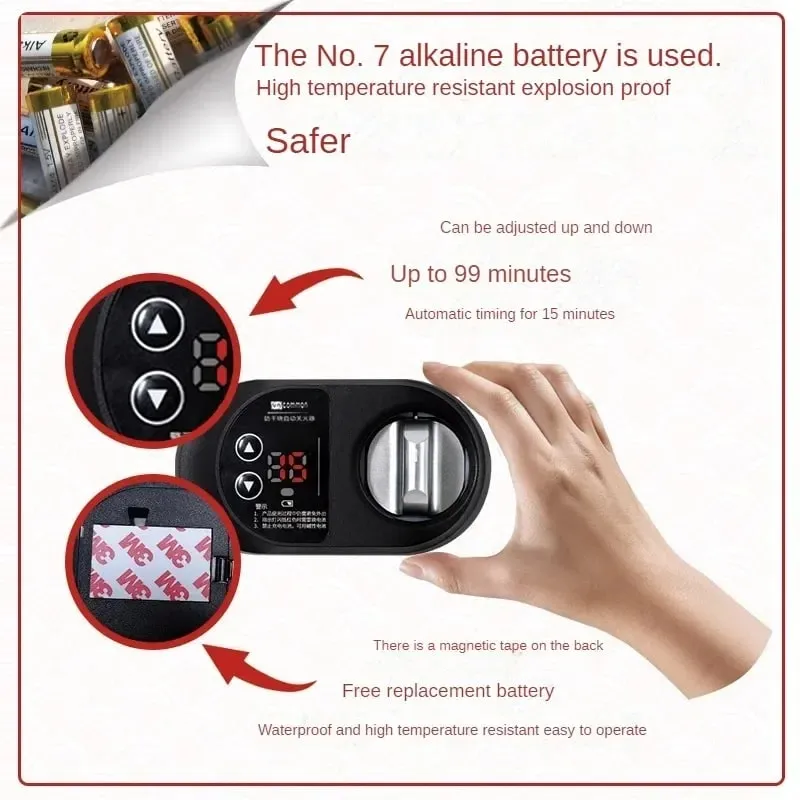 Fogão a gás temporizador de desligamento automático cozinha interruptor inteligente anti queima seca acessórios gás gás natural