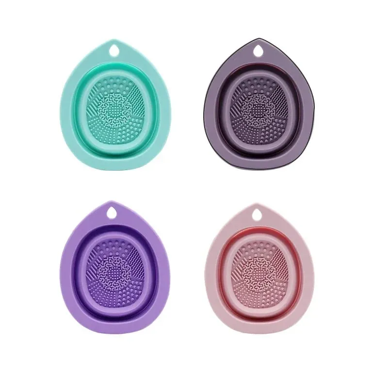 Nettoyeur de brosse de maquillage en Silicone, pliable, bol de nettoyage de brosse cosmétique, bouffante de poudre, éponge de beauté, tapis de lavage, tampon à récurer — image 5