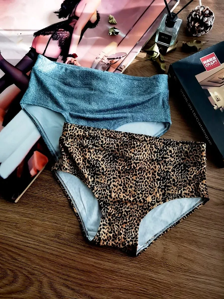 Üçgen Fincan Sutyen Seti Seksi Leopar Baskı Küçük Göğüsler için Ultra Ince Wirefree Bralette ve Külot Lingerie — image 7