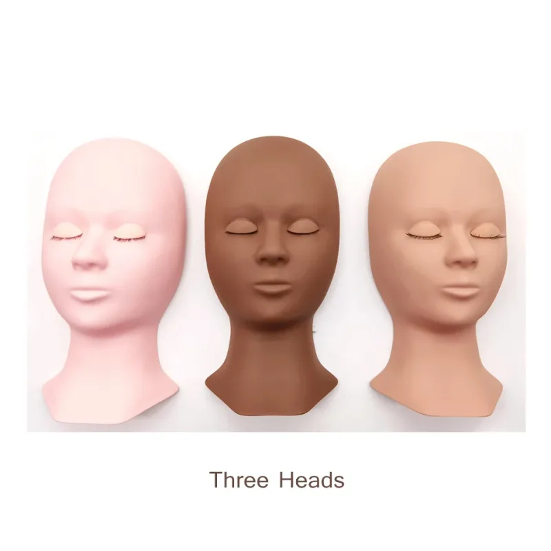 이동식 눈꺼풀이있는 속눈썹 연장 훈련 키트 용 마네킹 헤드 실리콘 화장품 모델 헤드 메이크업 도구 젤 소재 — image 29