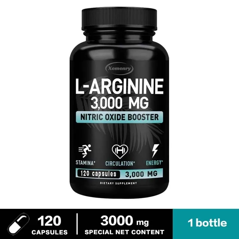 L-Arginin-Kapseln 3000 mg – Stickoxid-Booster – Verbessern Sie die Energieausdauerleistung und bauen Sie Muskelmasse auf — image 9